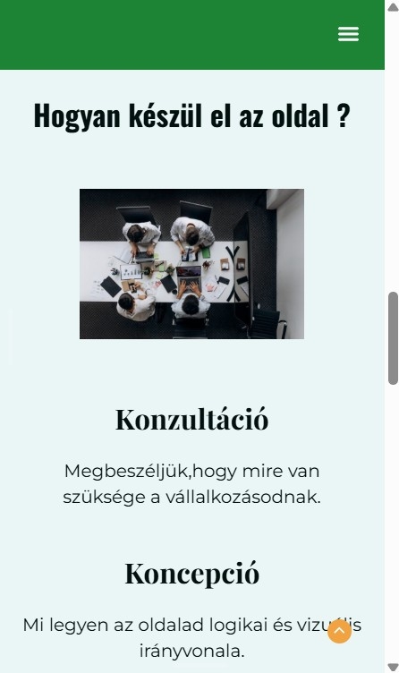 Wordpress vállalkozásoknak- mobilnézet